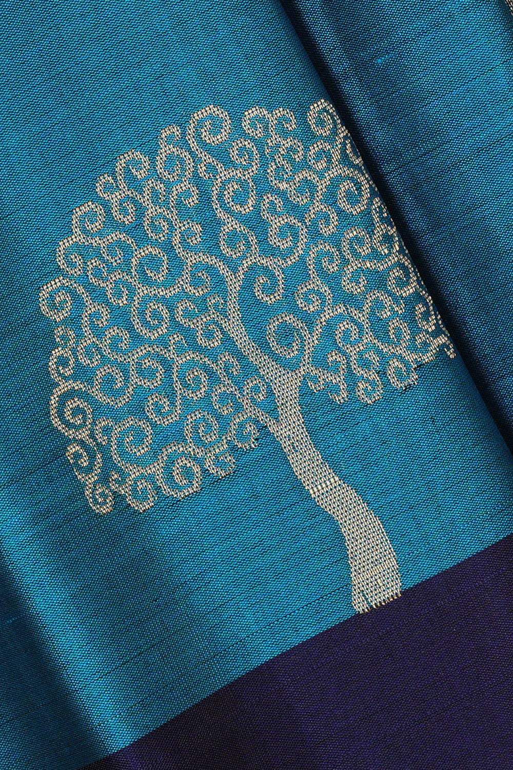 Ocean Blue Silk Saree