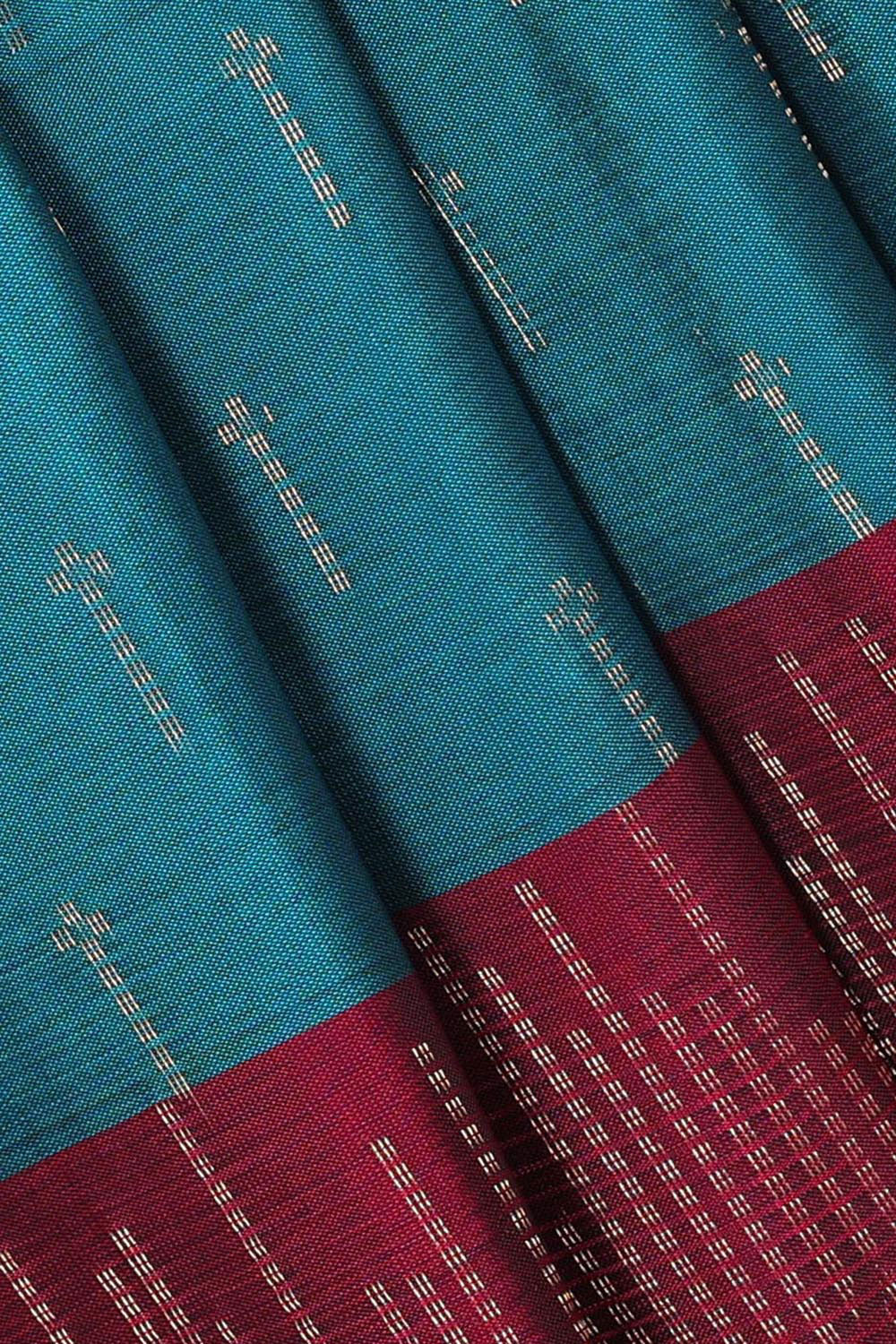 Teal Blue Silk Saree