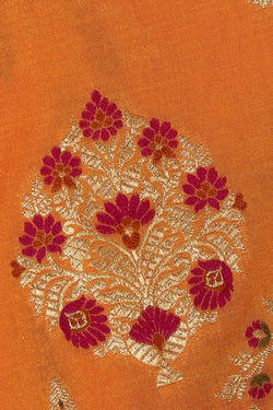 Image of Banarasi Silk Peach Saree