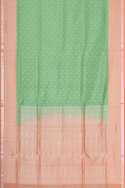 Collection of Pista Green Soft Silk Saree in a gallery layout