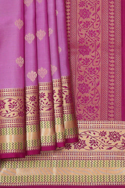 Collection of Lavender Pink Soft Silk Saree in a gallery layout