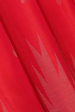 Image of Bright Red Silk Saree