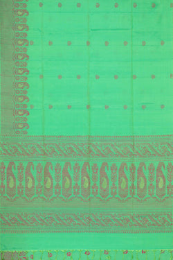 Image of Bright Green Silk Saree