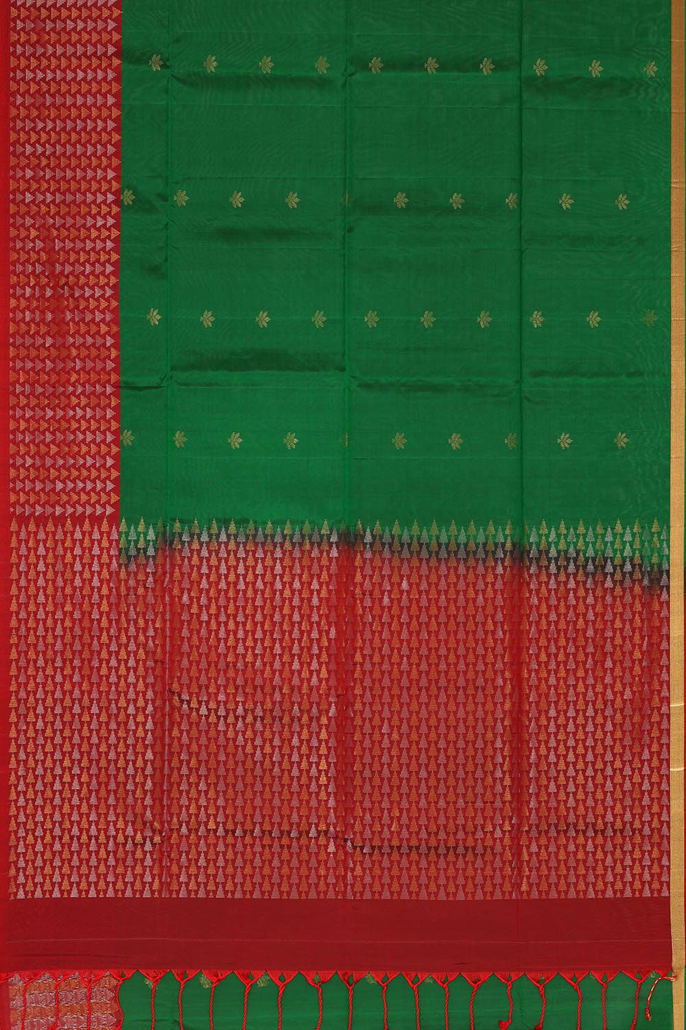 Image of Emerald Green Silk Saree