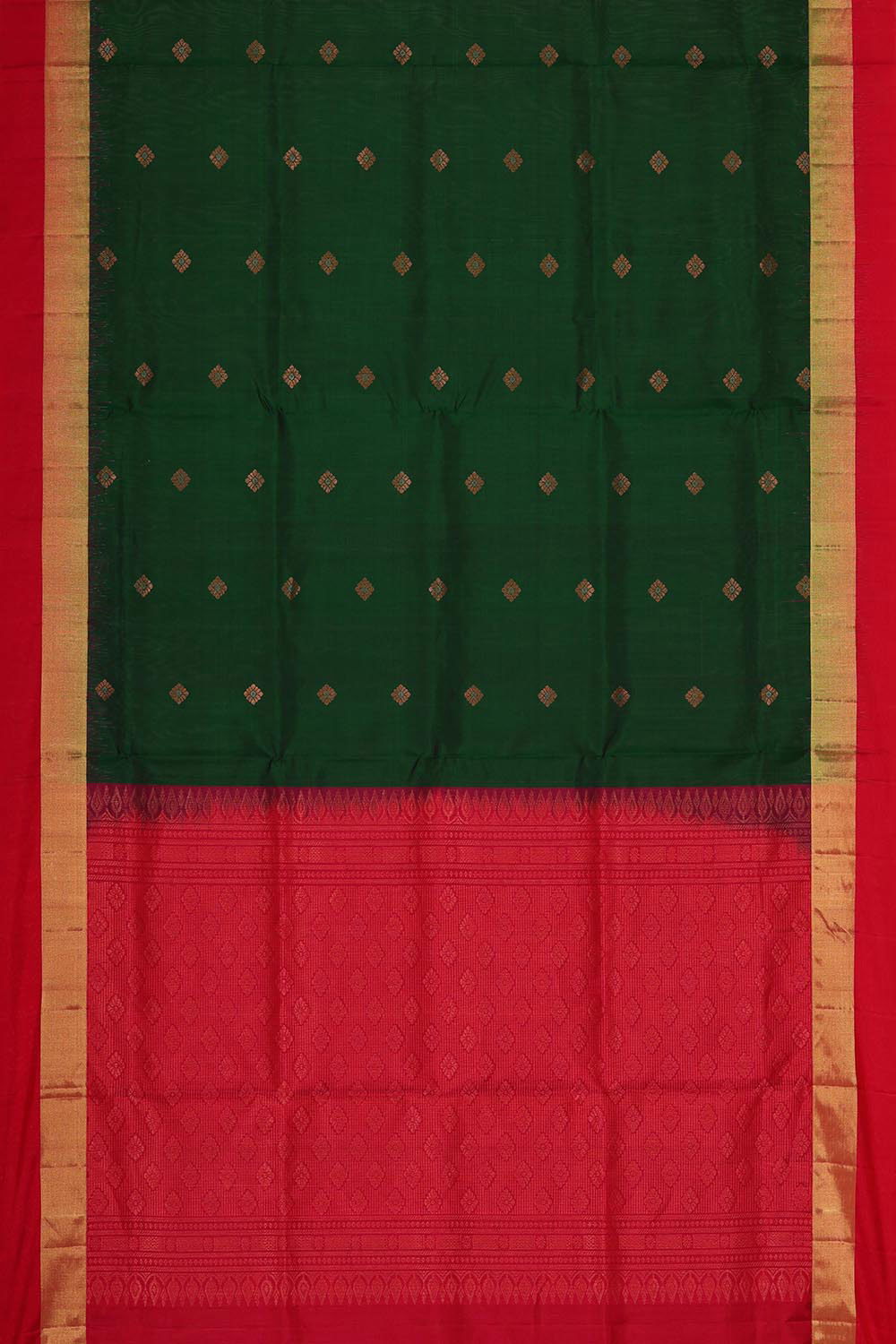 Collection of Bottle Green Silk Saree in a gallery layout