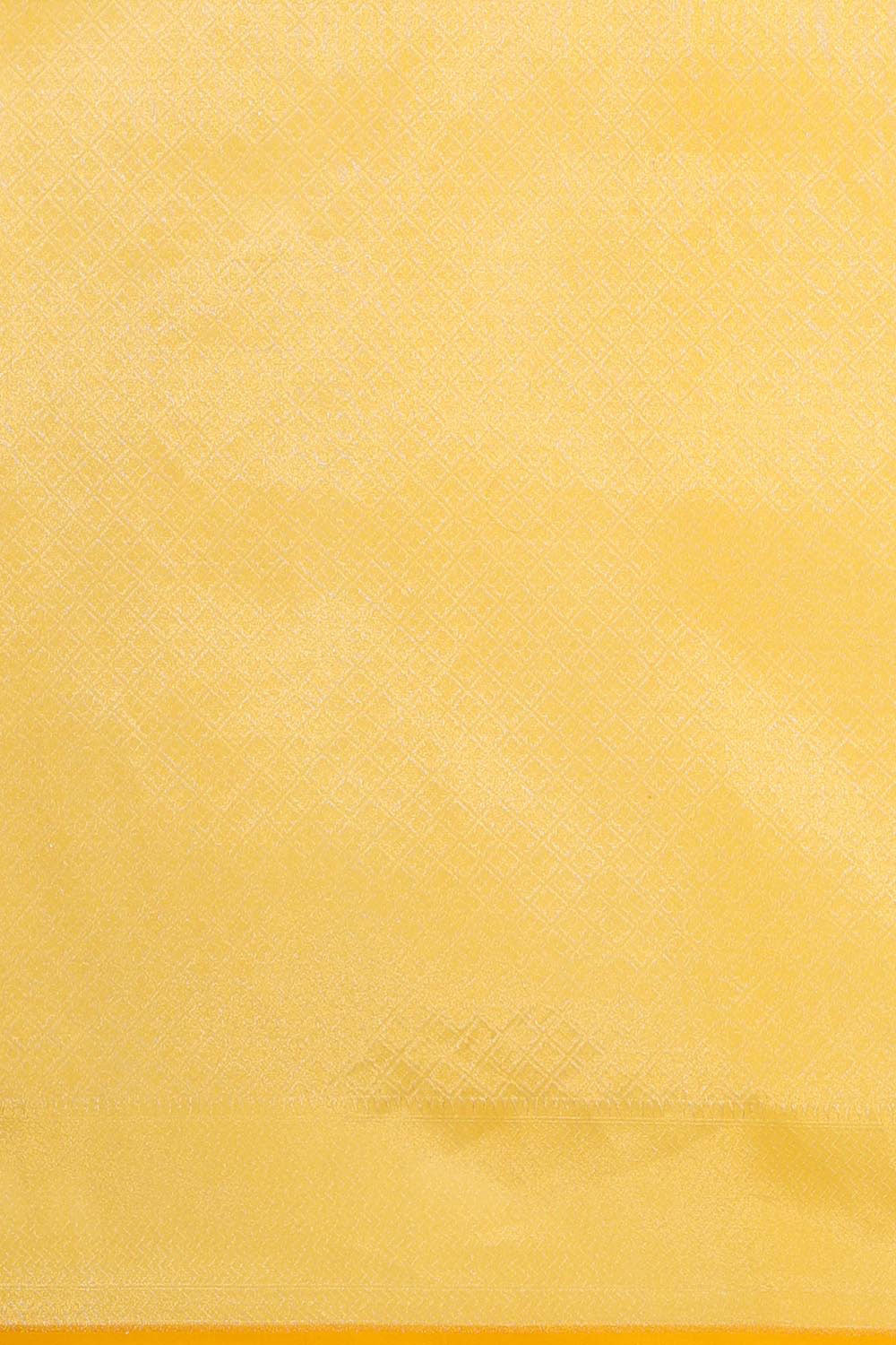 Collection of Banarasi Kora Silk Yellow Saree in a gallery layout