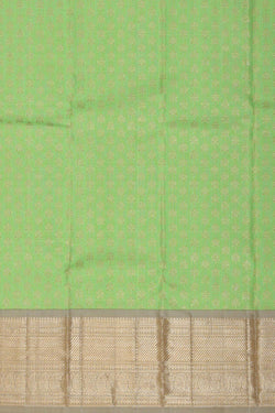 Image of Kanchipattu Light Green Pavada Unstitched Set