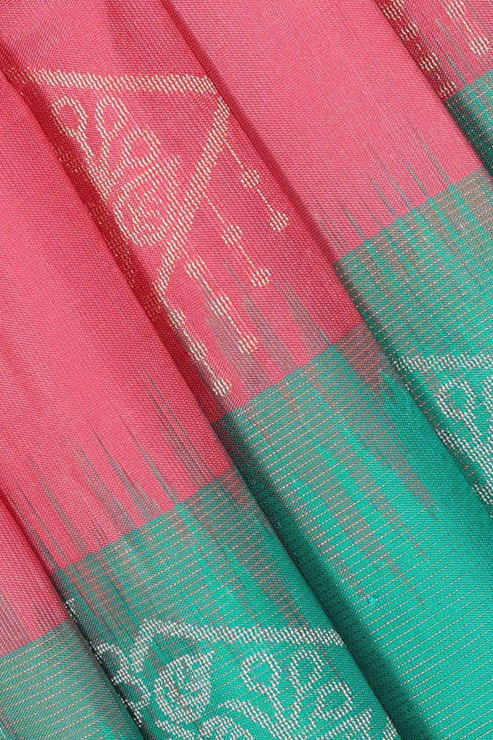 Reddish Pink Silk Saree