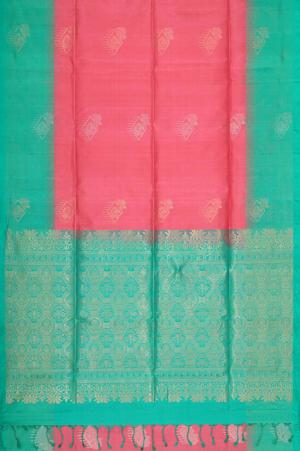 Reddish Pink Silk Saree