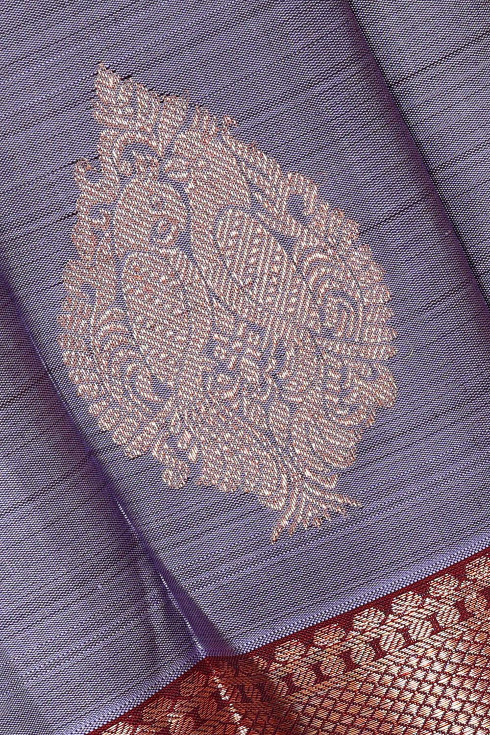 Kanchipattu Bluish Grey Saree