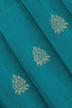 Image of Teal Blue Silk Saree