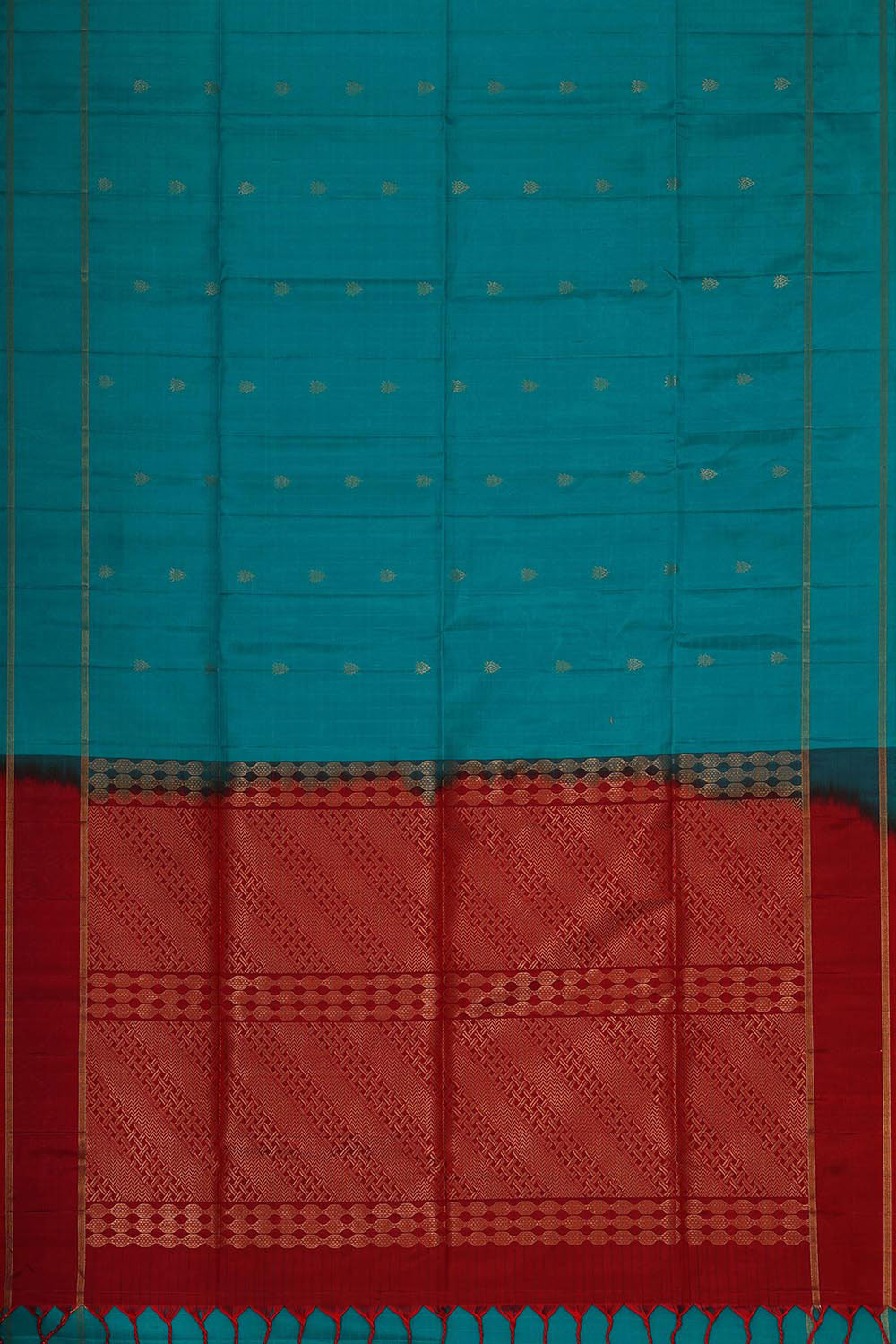 Teal Blue Silk Saree