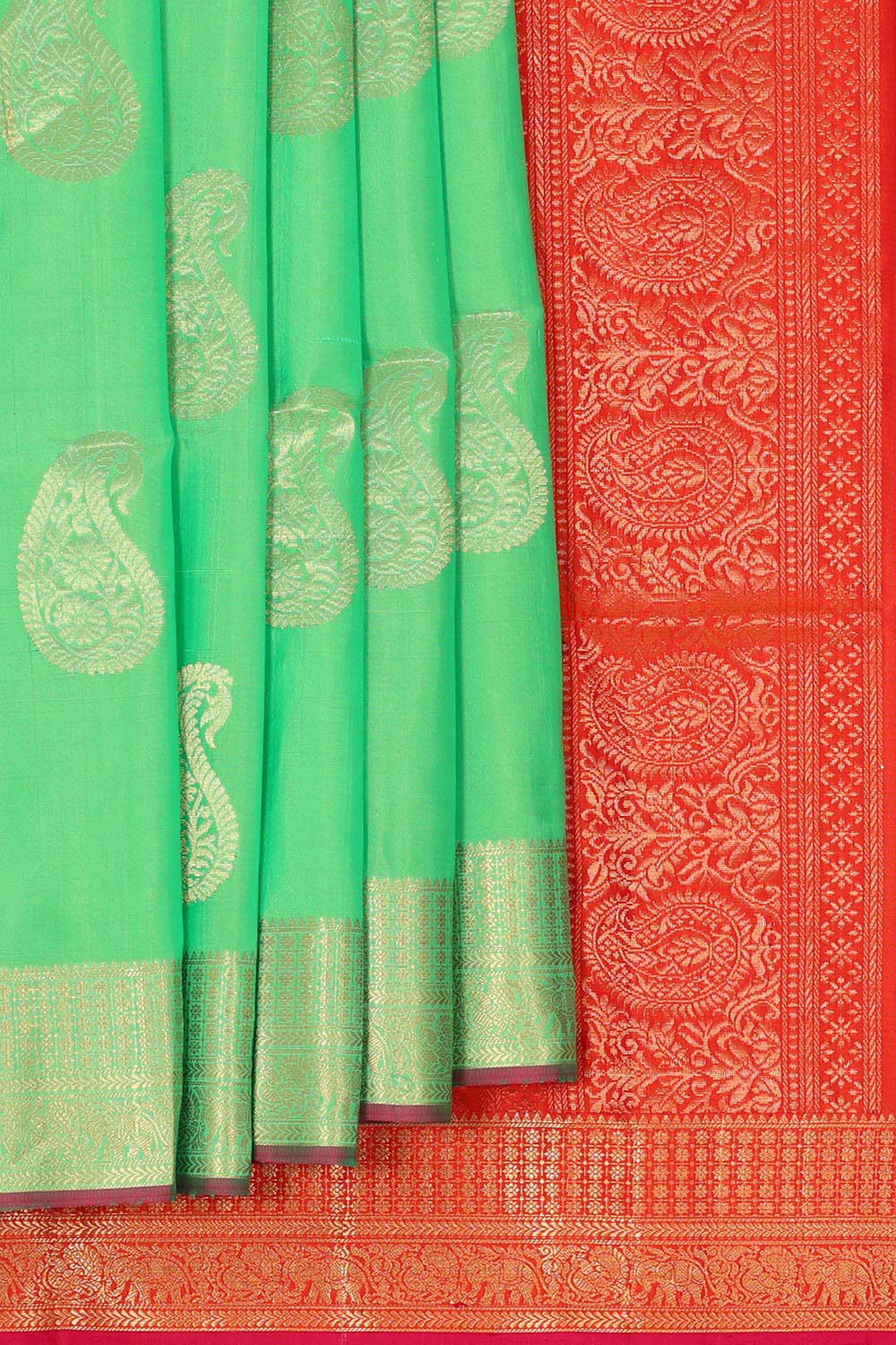 Collection of Bright Green Silk Saree in a gallery layout