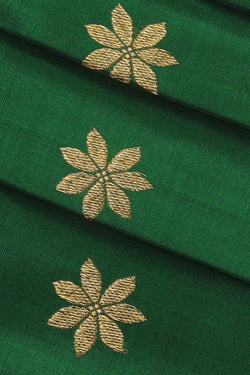 Image of Emerald Green Silk Saree