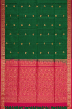 Image of Emerald Green Silk Saree