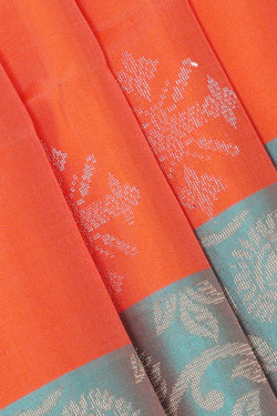 Collection of Dark Orange Silk Saree in a gallery layout