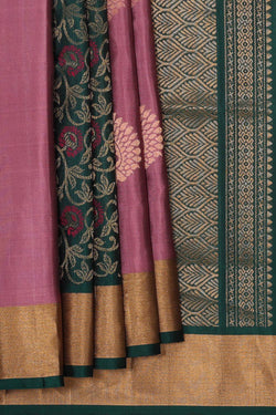 Collection of Onion Pink Soft Silk Half Style Saree in a gallery layout