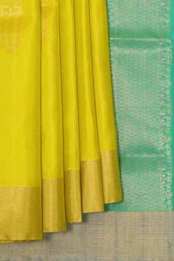 Collection of Greenish Yellow Soft Silk Saree in a gallery layout