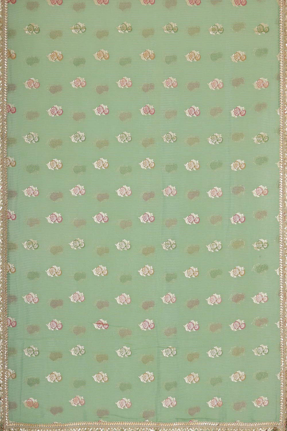 Collection of Glass Tissue Light Pista Green Saree in a gallery layout