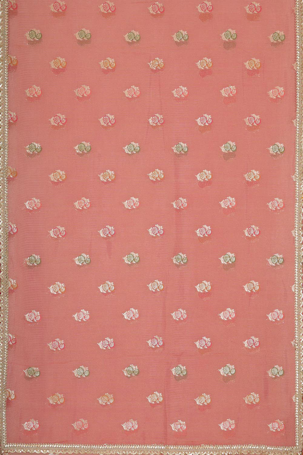 Collection of Glass Tissue Peach Pink Saree in a gallery layout