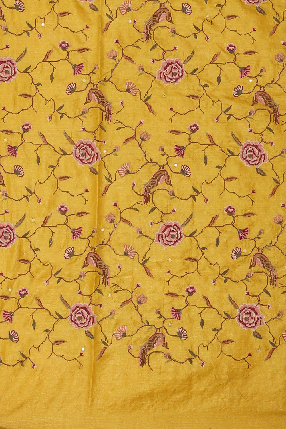 Collection of Tussar Silk Yellow Saree in a gallery layout