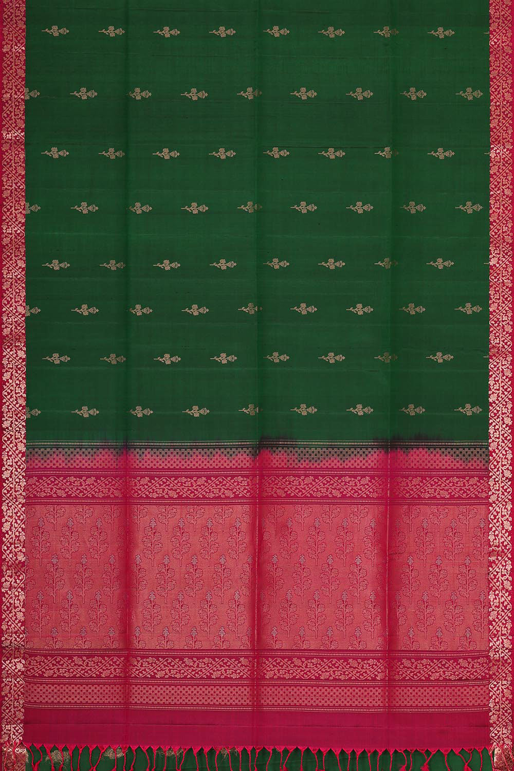 Bottle Green Silk Saree