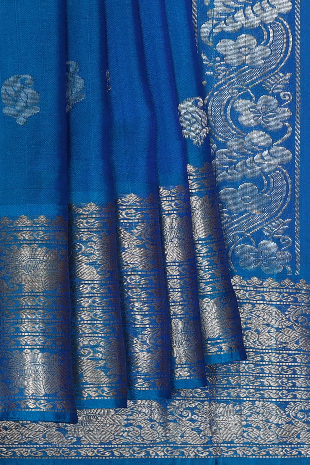 Image of Blue Mangalagiri Silk Saree