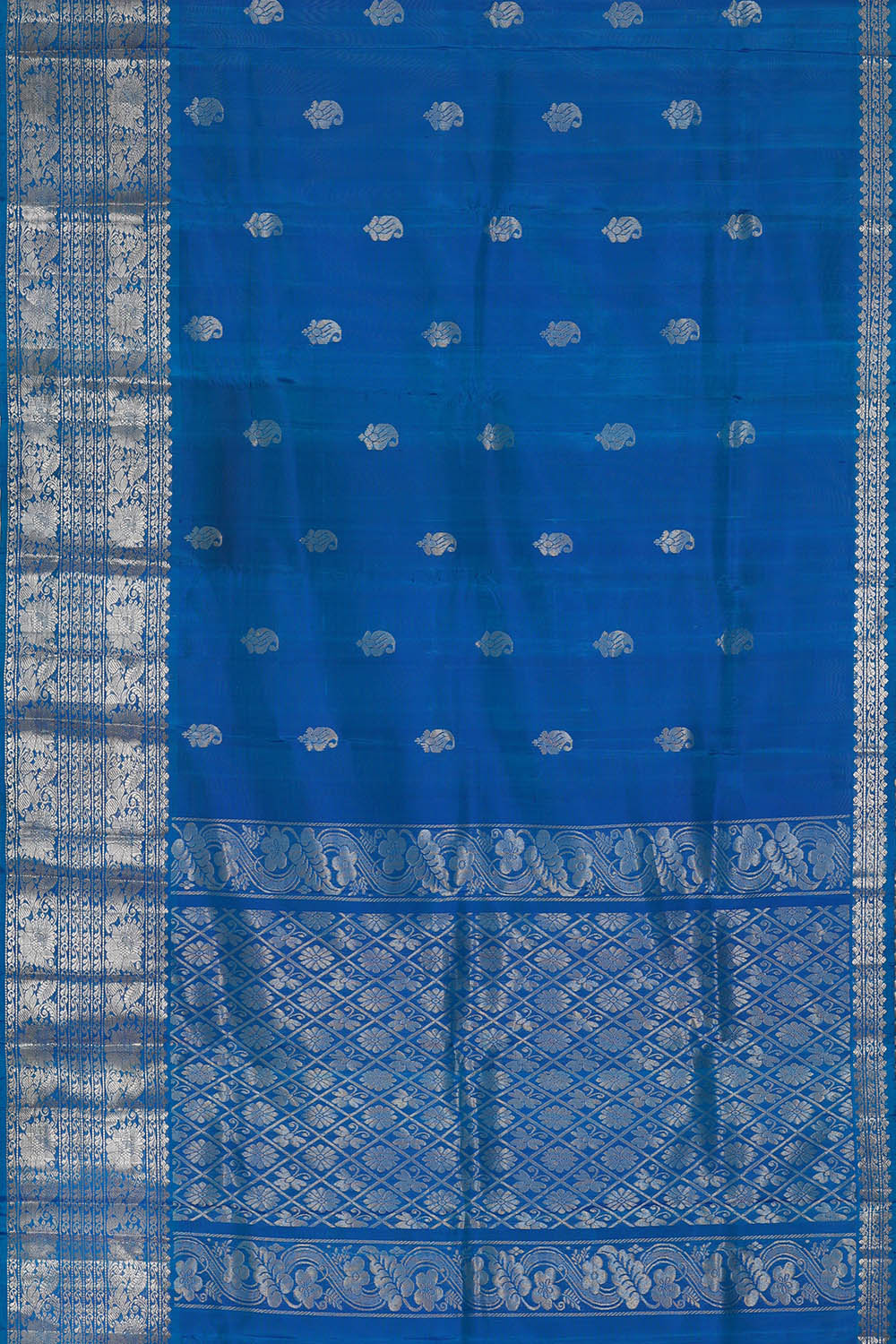 Image of Blue Mangalagiri Silk Saree