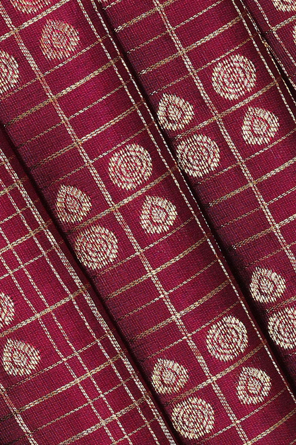 Kanchipattu Wine Colour Brocade Saree