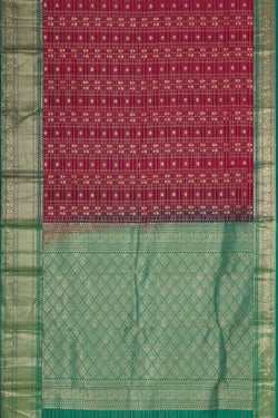 Image of Kanchipattu Wine Colour Brocade Saree