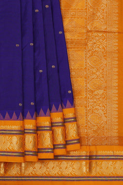 Image of Narayanpet Silk Dark Blue Saree