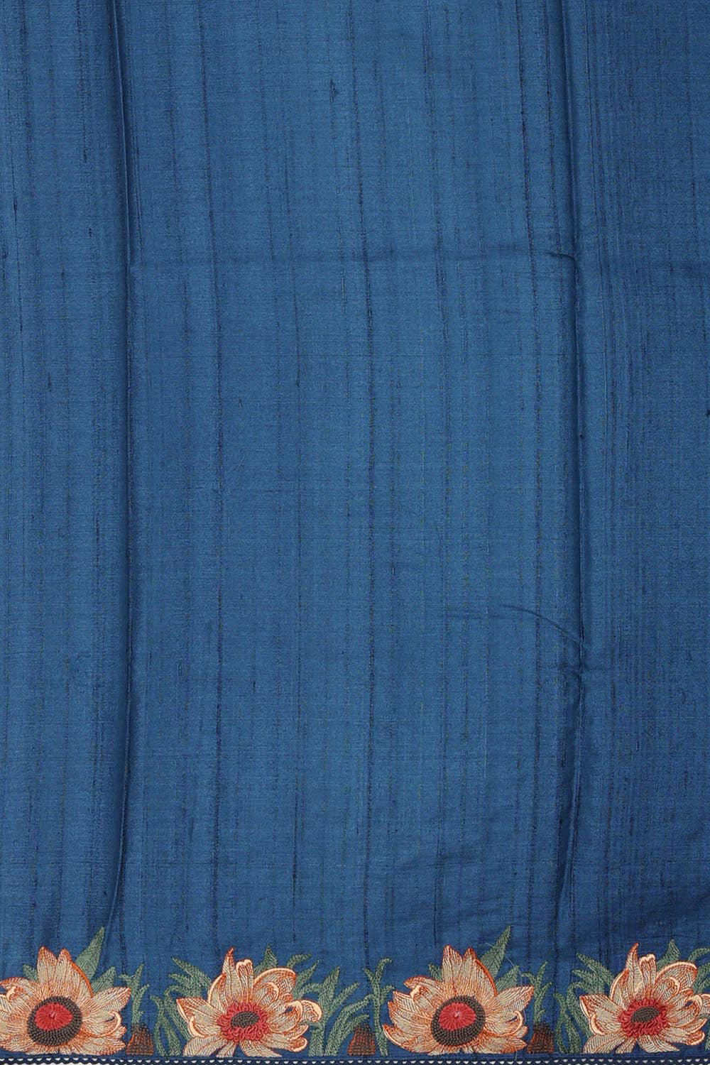 Collection of Tussar Silk Peacock Blue Saree in a gallery layout