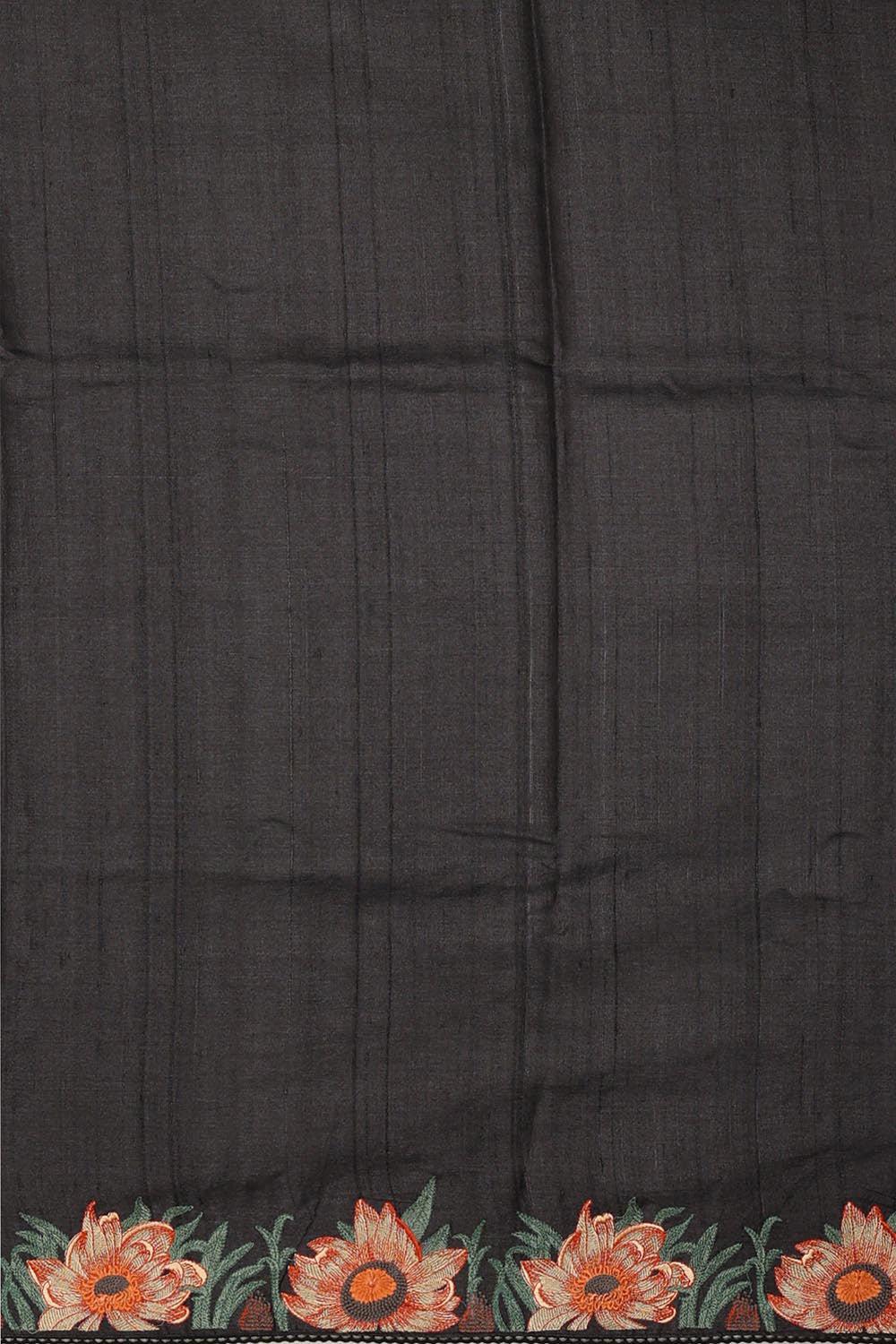 Collection of Tussar Silk Black Saree in a gallery layout