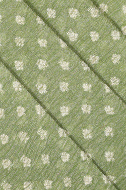 Collection of Banarasi Crushed Georgette Pista Green Saree in a gallery layout