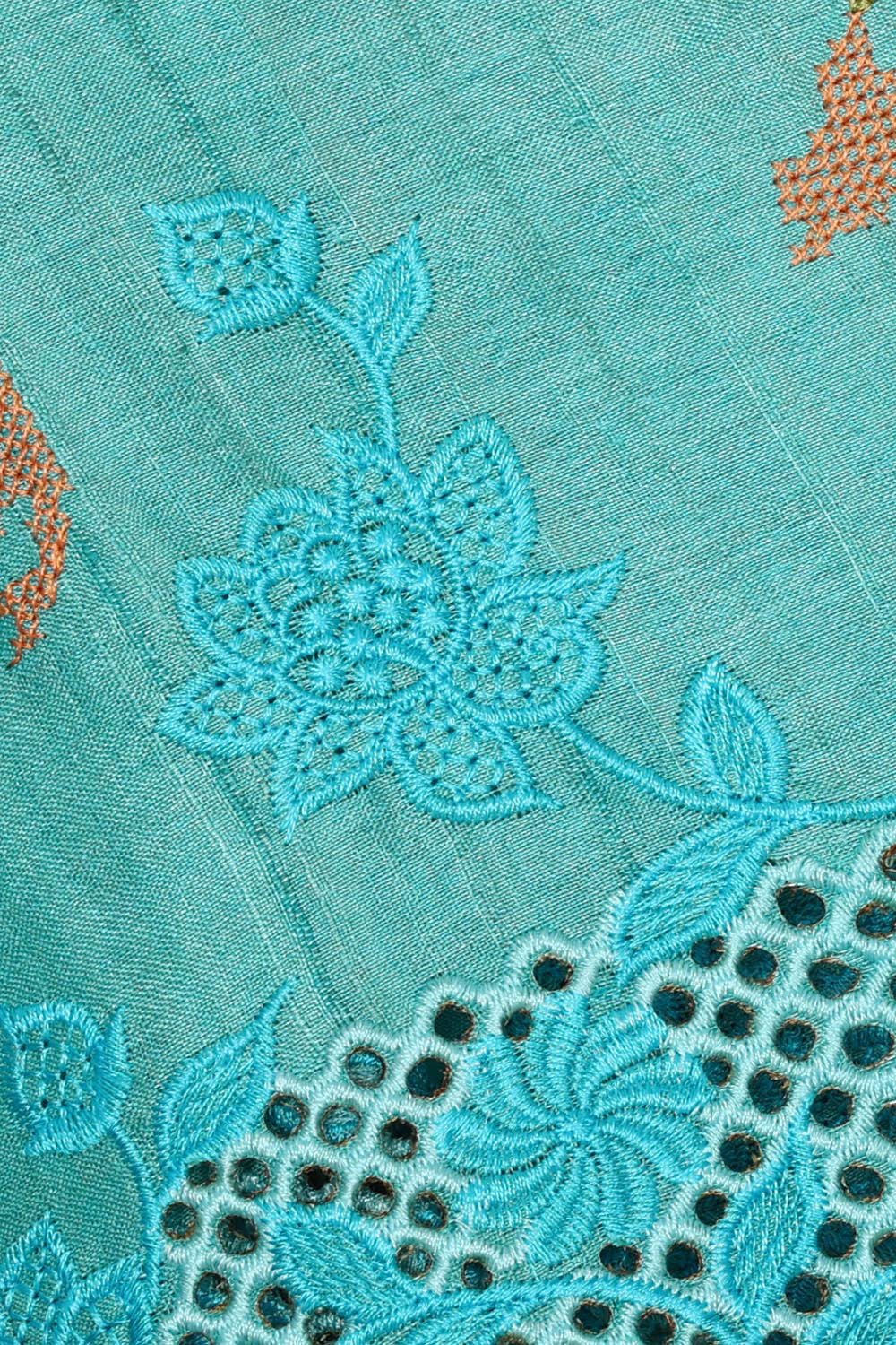 Collection of Tussar Silk Sky Blue Saree in a gallery layout