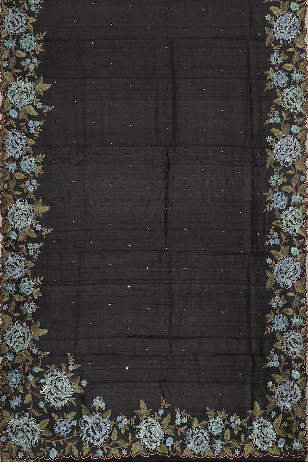 Image of Tussar Silk Black Saree