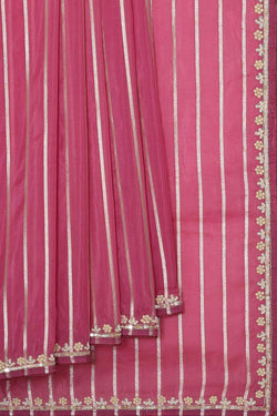 Collection of Glass Tissue Onion Pink Saree in a gallery layout