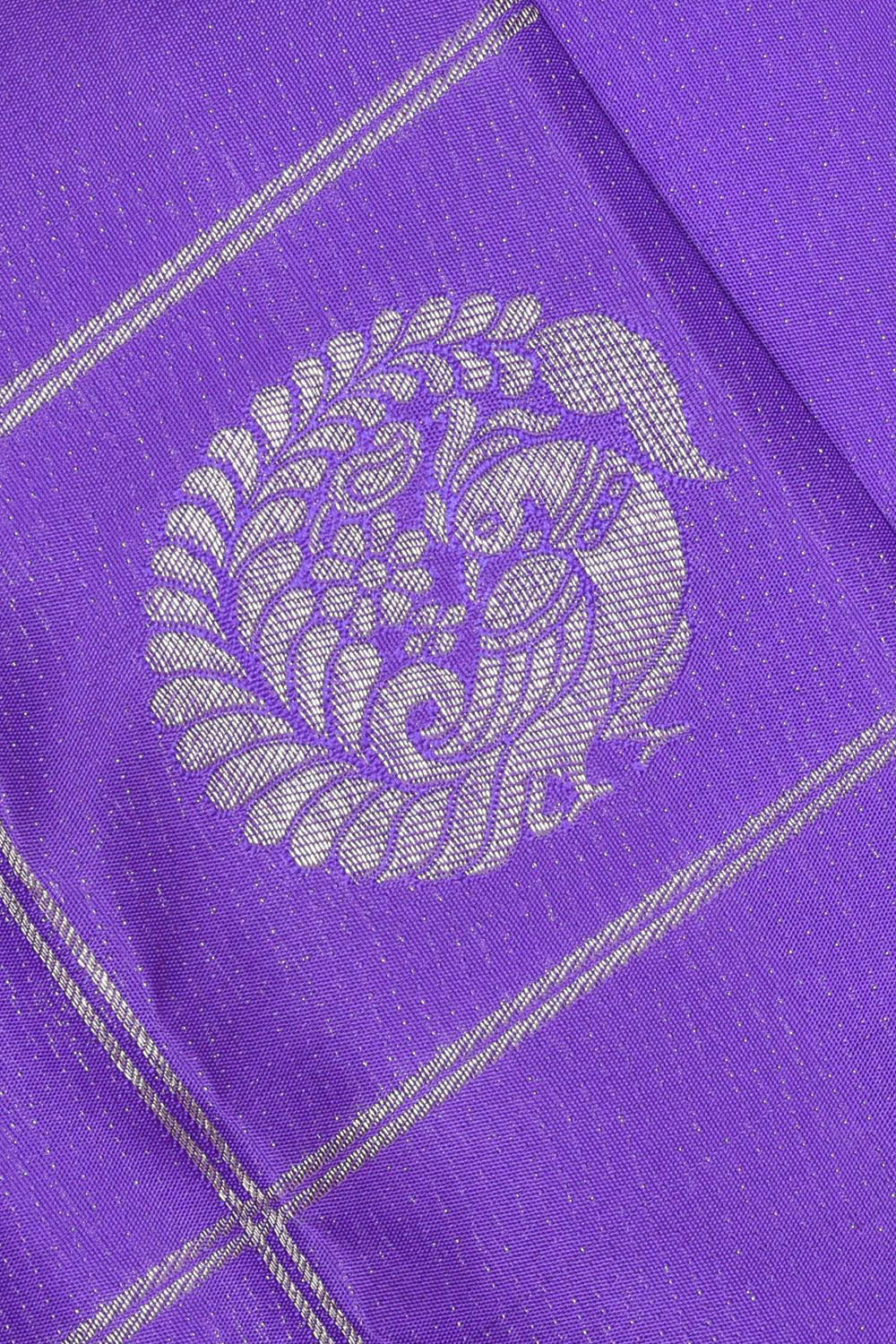 Kanchipattu Purple Blue Saree