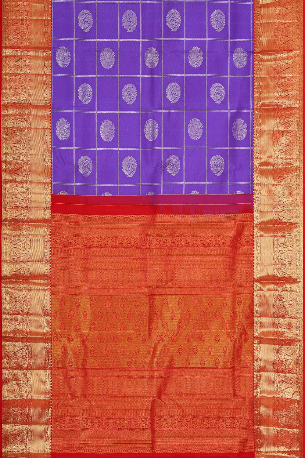 Kanchipattu Purple Blue Saree