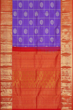 Image of Kanchipattu Purple Blue Saree