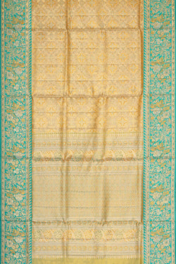 Image of Kanchipattu Golden Yellow Tissue Brocade Saree