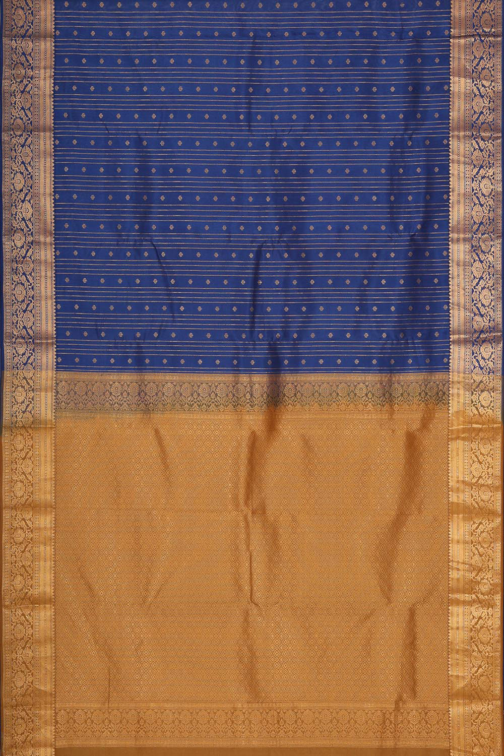 Kanchipattu Dark Blue Brocade Saree