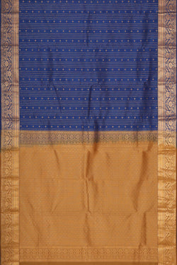 Image of Kanchipattu Dark Blue Brocade Saree