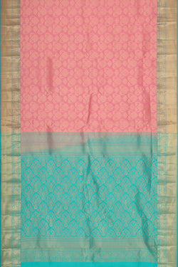 Image of Kanchipattu Onion Pink Brocade Saree