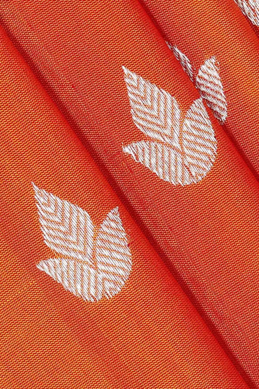 Collection of Venkatagiri Silk Dark Orange Saree in a gallery layout