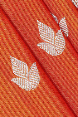 Collection of Venkatagiri Silk Dark Orange Saree in a gallery layout