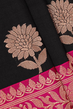 Collection of Banarasi Khatan Silk Black Saree in a gallery layout