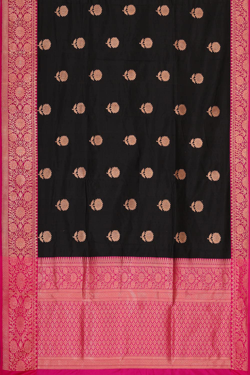 Collection of Banarasi Khatan Silk Black Saree in a gallery layout