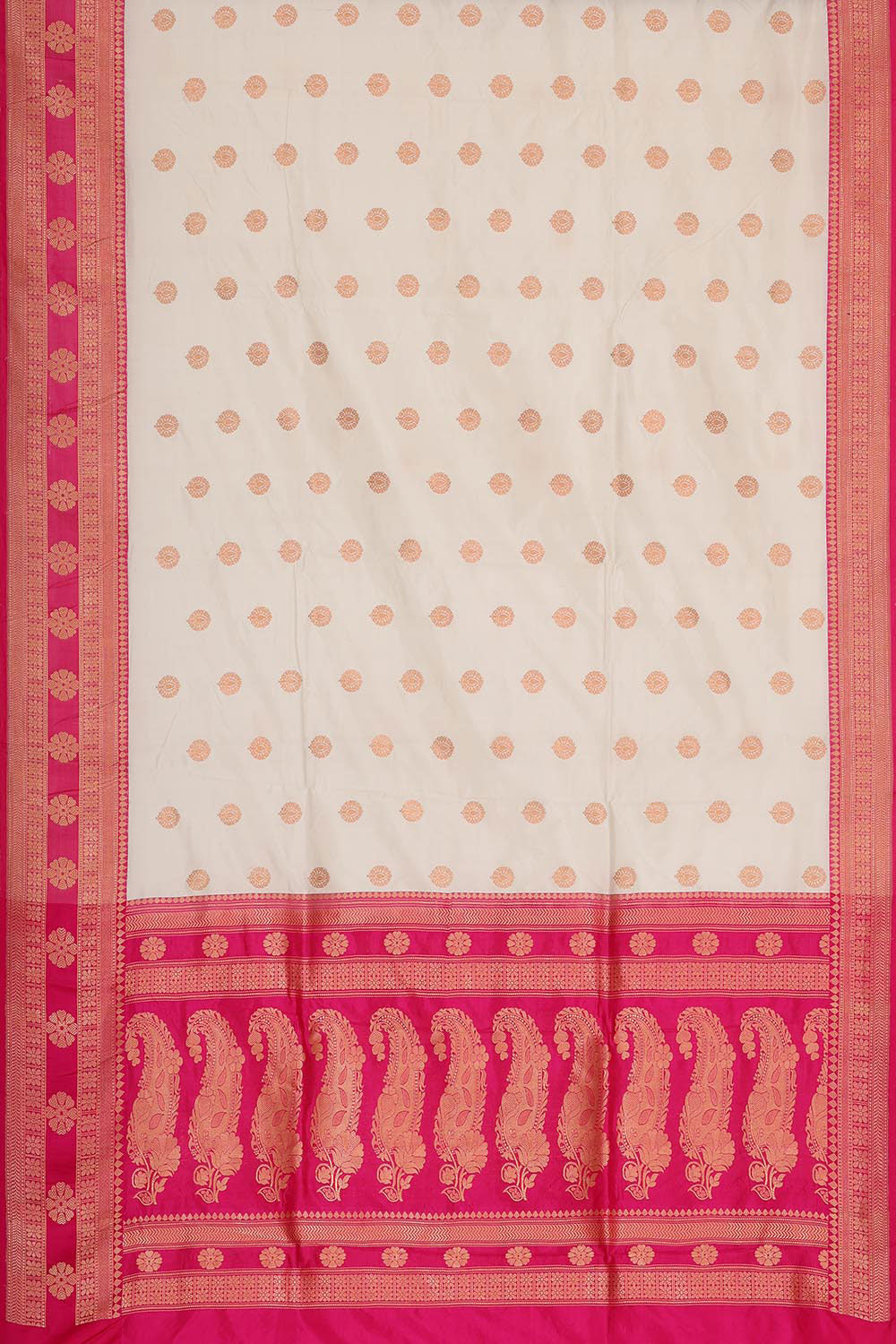 Collection of Banarasi Khatan Silk White Cream Saree in a gallery layout