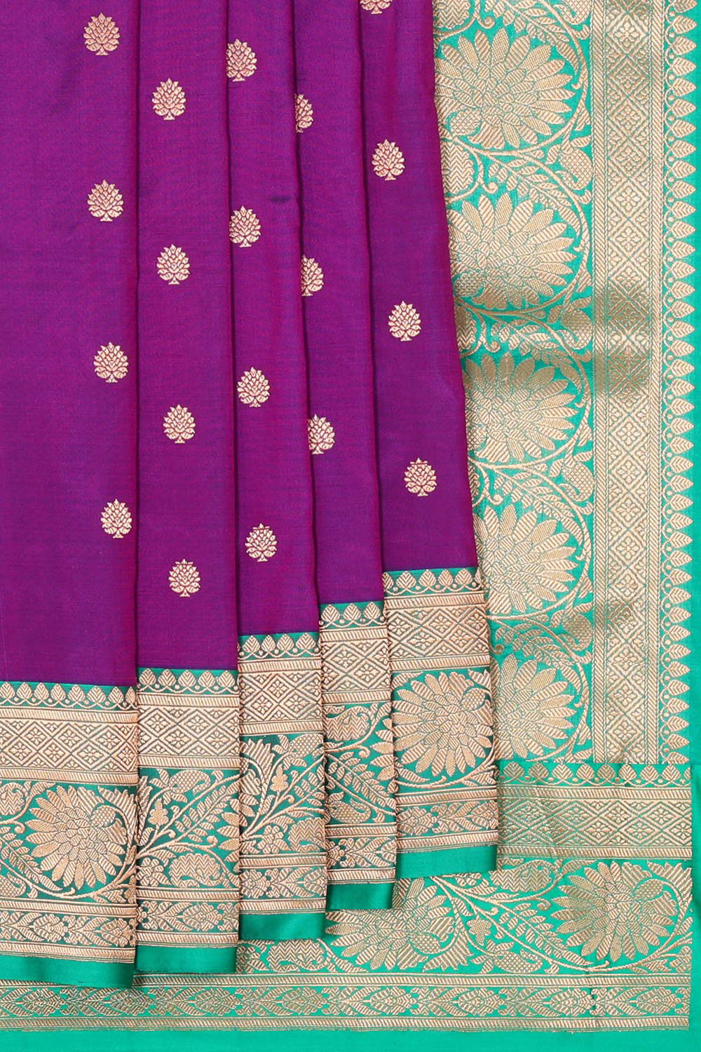 Collection of Banarasi Khatan Silk Purple Saree in a gallery layout